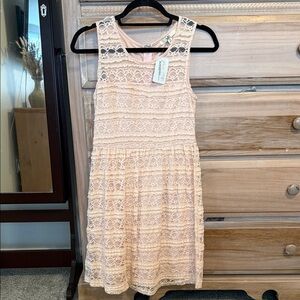 Ya Los Angeles Blush Pink Sleeveless Lace Fit & Flare Dress